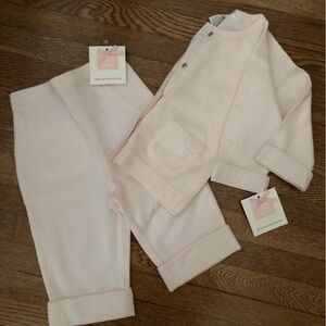 GIFT 2pc Janie and Jack baby girls Layette light pink 3-6 months outfit